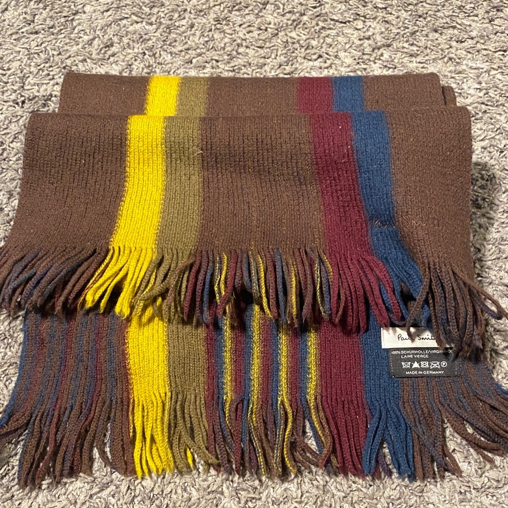 Vintage Paul Smith "Lane Verge Mabro" Striped Wool Scarf - Picture 4 of 5